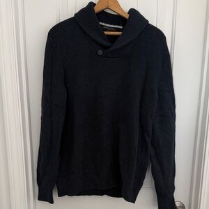 Banana Republic Men's Navy Blue Sweater with Shawl Collar
